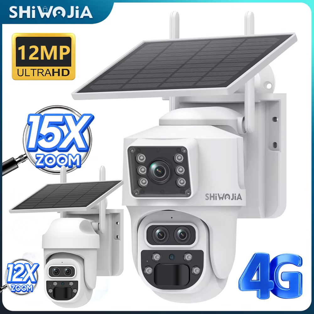 Home Security Panel - SHIWOJIA 12MP 6K 15X Zoom Güneş