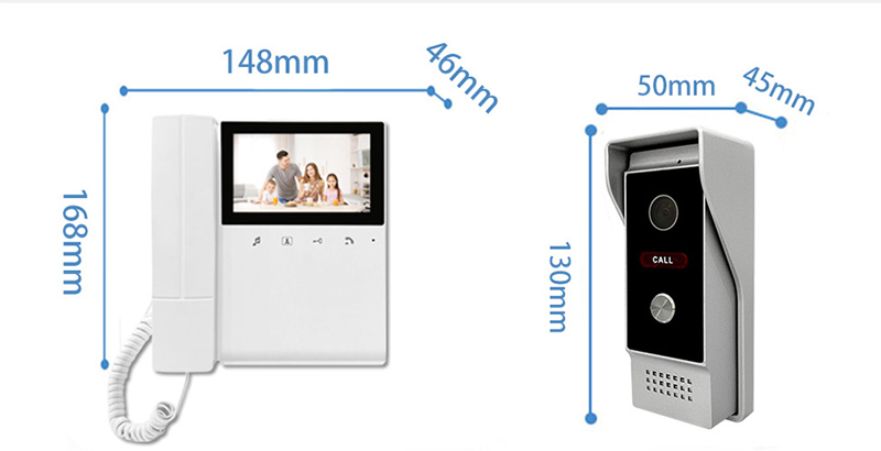 Peephole Camera Viewer - 4.3 inç TFT Monitör 4 Kablolu