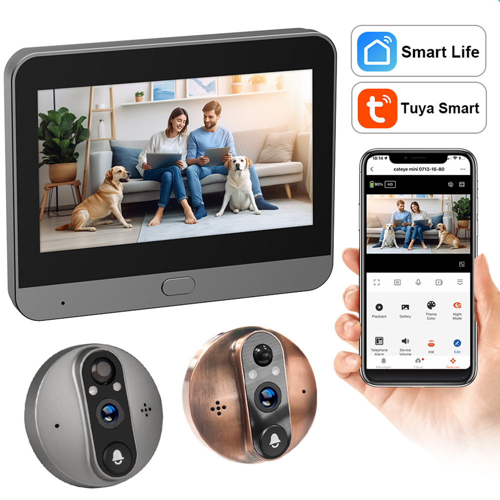 Peephole Camera Viewer - 3MP Akıllı Yaşam Tuya 1080P WiFi