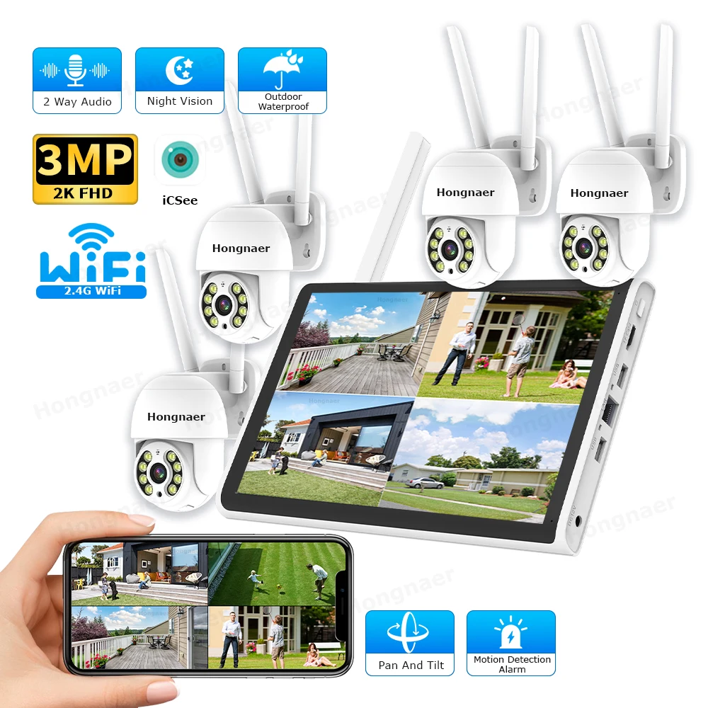 Home Security And Cctv - 2026 Hongnaer 3MP 4 Kanallı WiFi