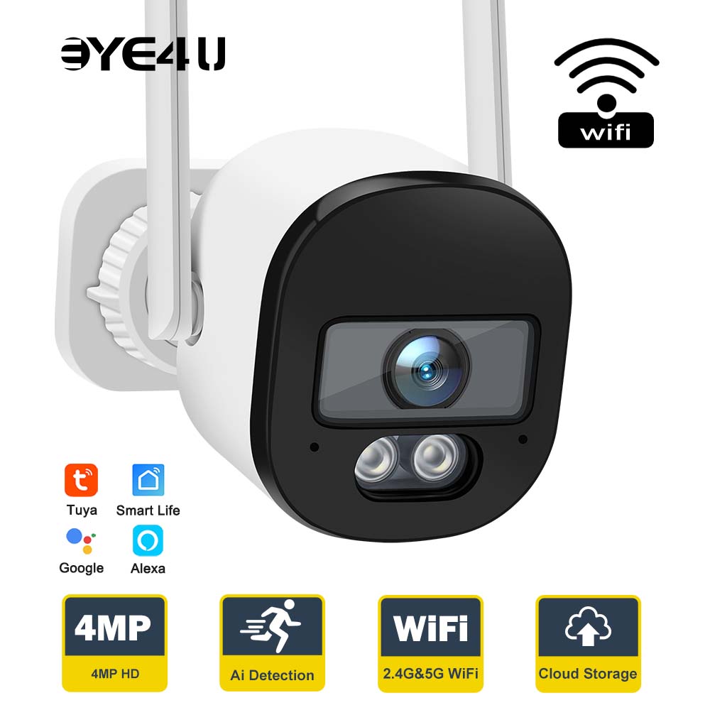 Home Security Google Camera - Tuya 4MP Bullet güvenlik kamera 2.4G/5G