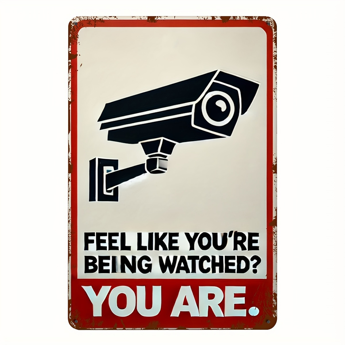 Home Security Panel - Komik Güvenlik Kamerası Uyarı Levhası -
