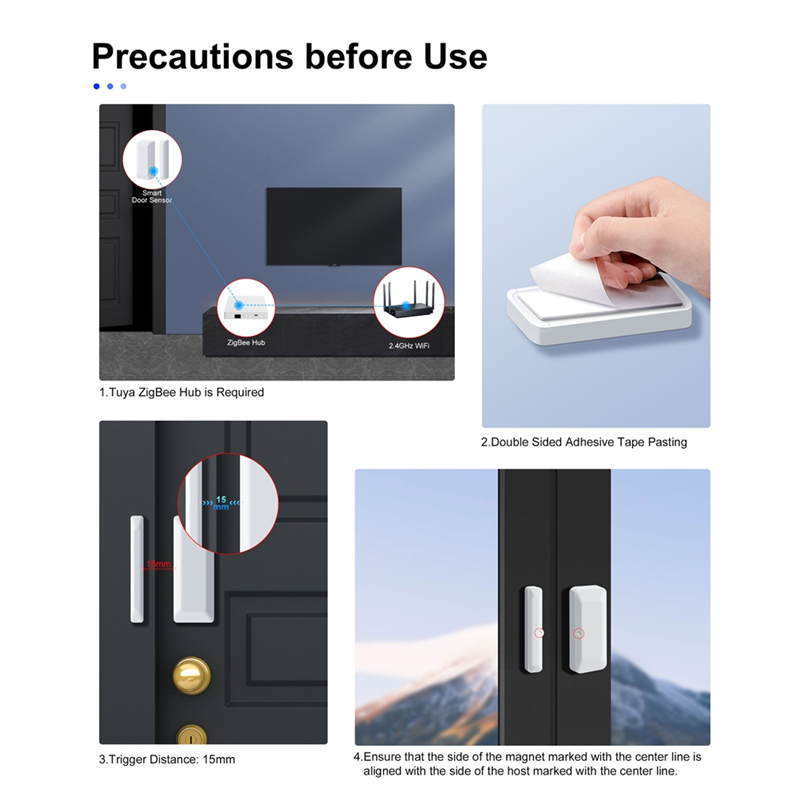 Home Security Alarm - HLZS-Tuya Zigbee Kapı Sensörü Pencere Sensörü