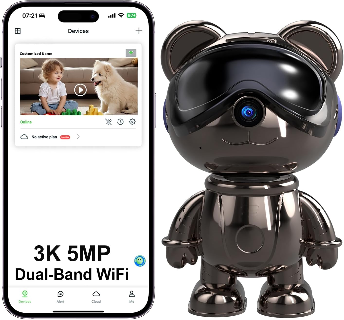 Home Security Google Camera - İç Mekan WiFi Güvenlik Kamerası, 5MP