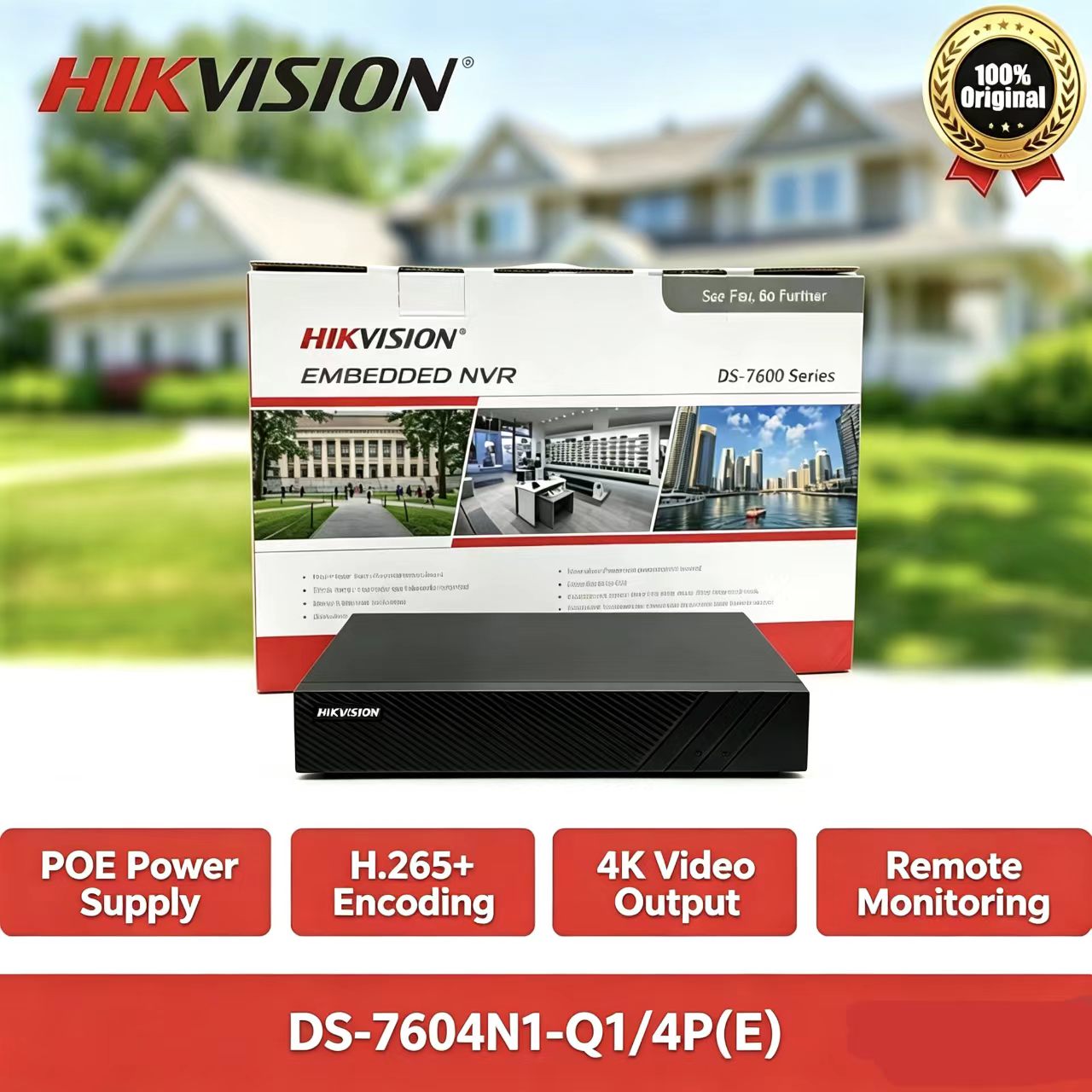 Home Security For Windows - Hikvision DS-7604NI-Q1/4P(E) 4CH 4K PoE NVR,