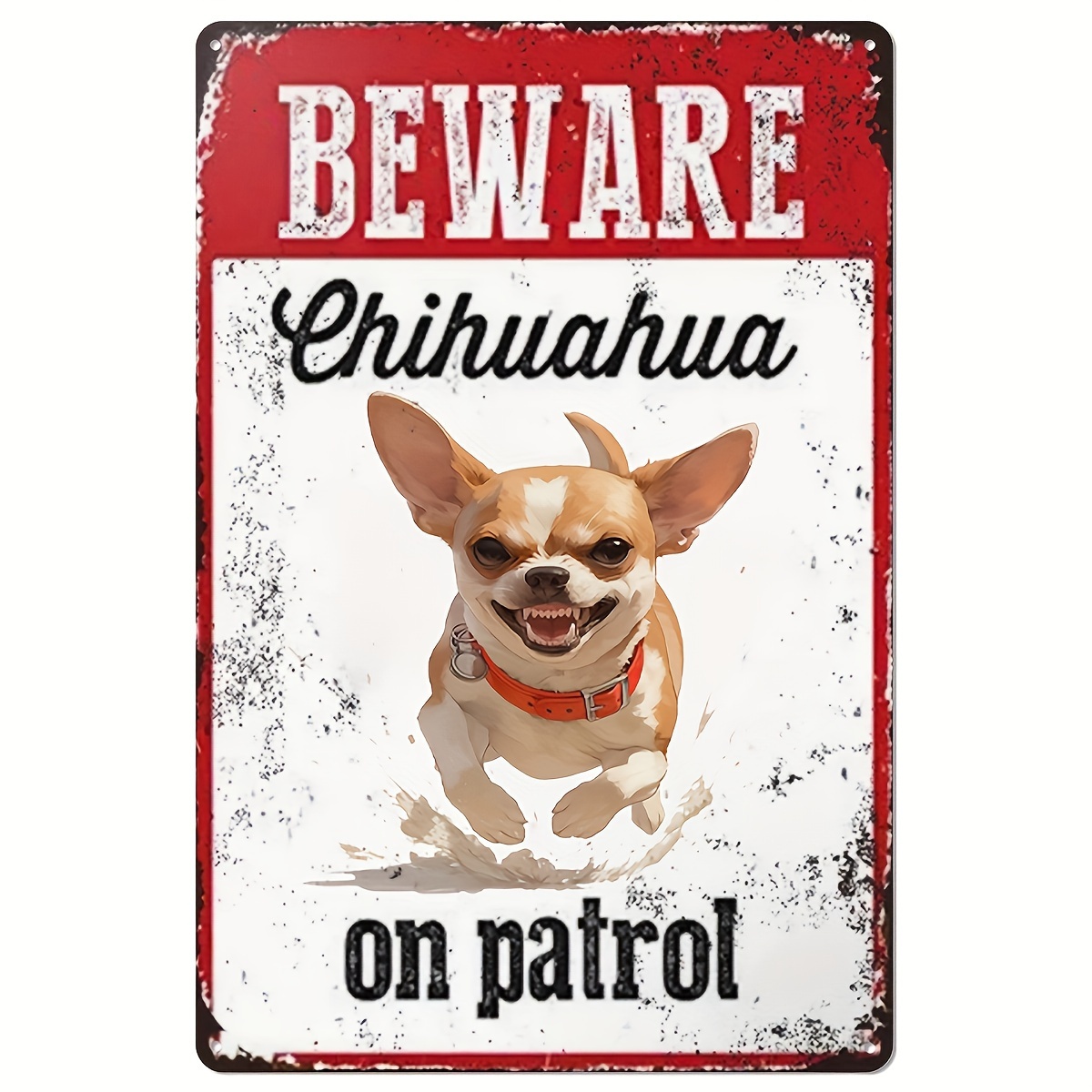 Home Security Brand - Devriye Geçiren Chihuahua'ya Dikkat Edin Metal