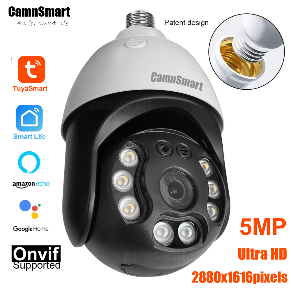 Home Security Google Camera - Camnsmart Tuya 5MP Alexa Wifi Ampul