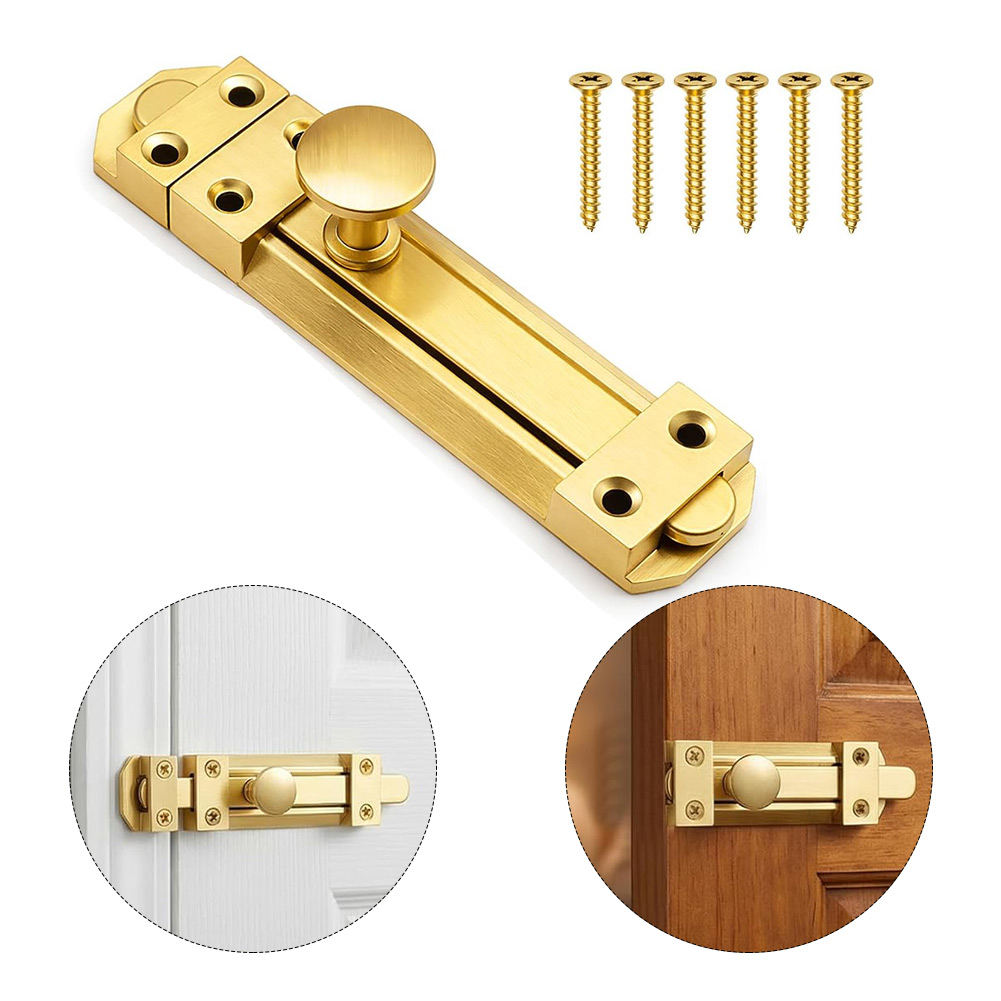 Home Security Door Lock - 5 inç katı pirinç sürgülü kapı