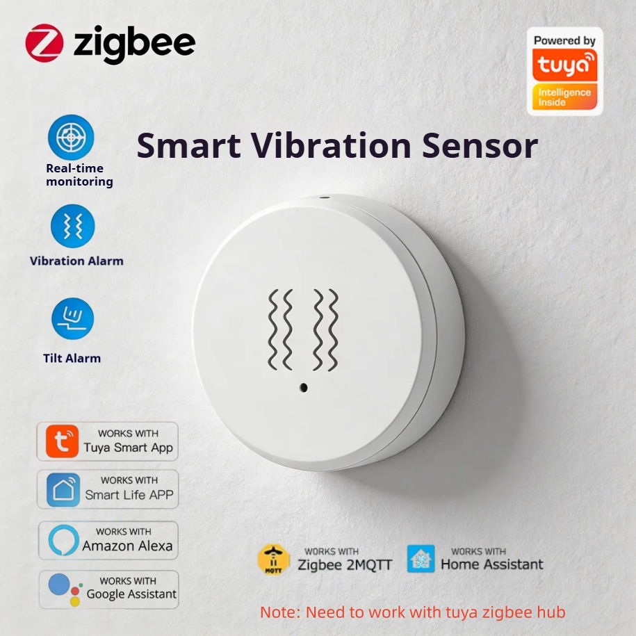 Home Security Alarm - Tuya Zigbee Akıllı Titreşim Sensörü Gerçek