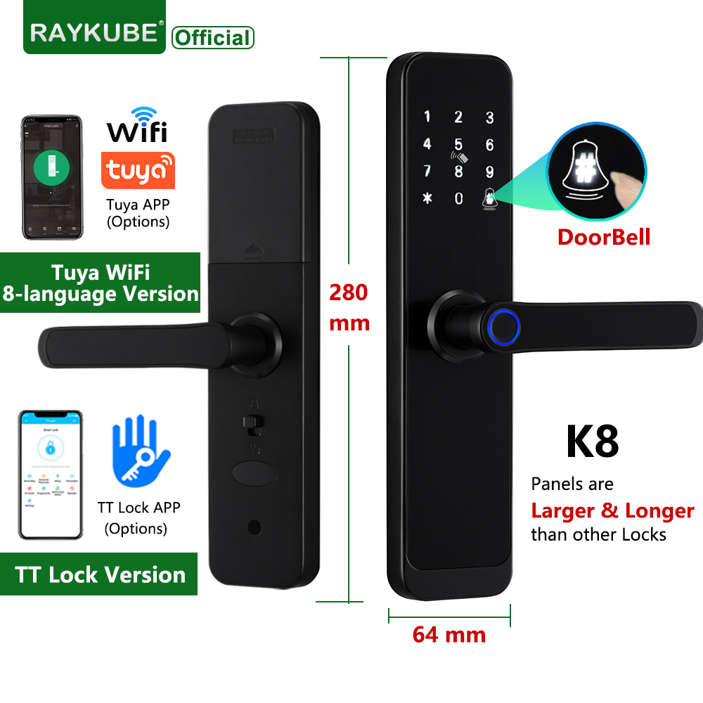 Home Security Keypad - RAYKUBE K8 Akıllı Kapı Kilidi TTlock