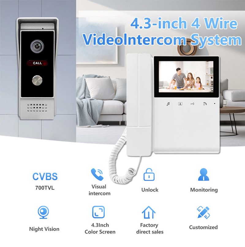 4.3 inç TFT Monitör 4 Kablolu  - Peephole Camera Viewer incelemesi ve fiyatı