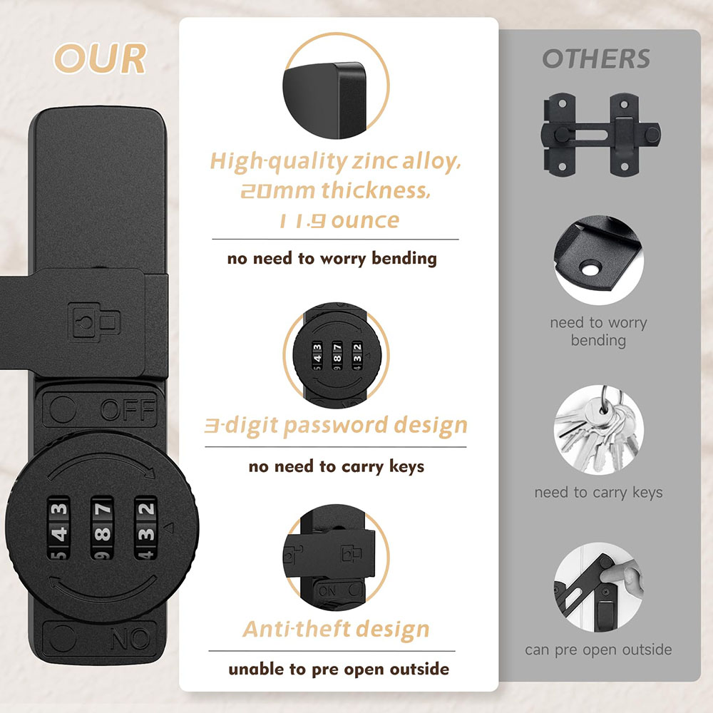 Güvenlik ahır kapısı kilidi 3  - Home Security Door Lock incelemesi ve fiyatı