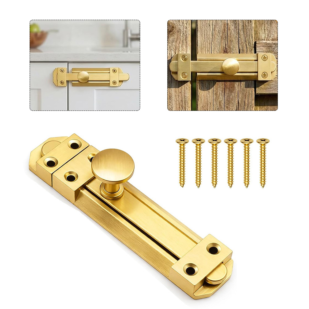 5 inç katı pirinç sürgülü kapı - Home Security Door Lock incelemesi ve fiyatı