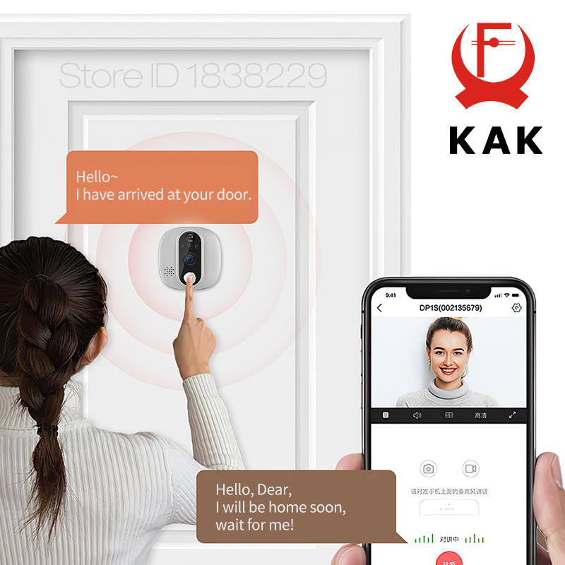 KAK Wifi Akıllı Kapı Zili Kame - Peephole Camera Viewer incelemesi ve fiyatı